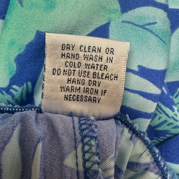 PARADISO Summer Beach Blue & Green Cropped Pants Beading at hemline Size Medium - Picture 7 of 7